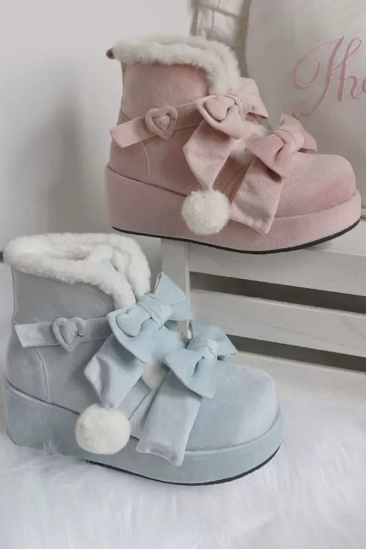 [pre-order] Ribbon Snow Girly Boots