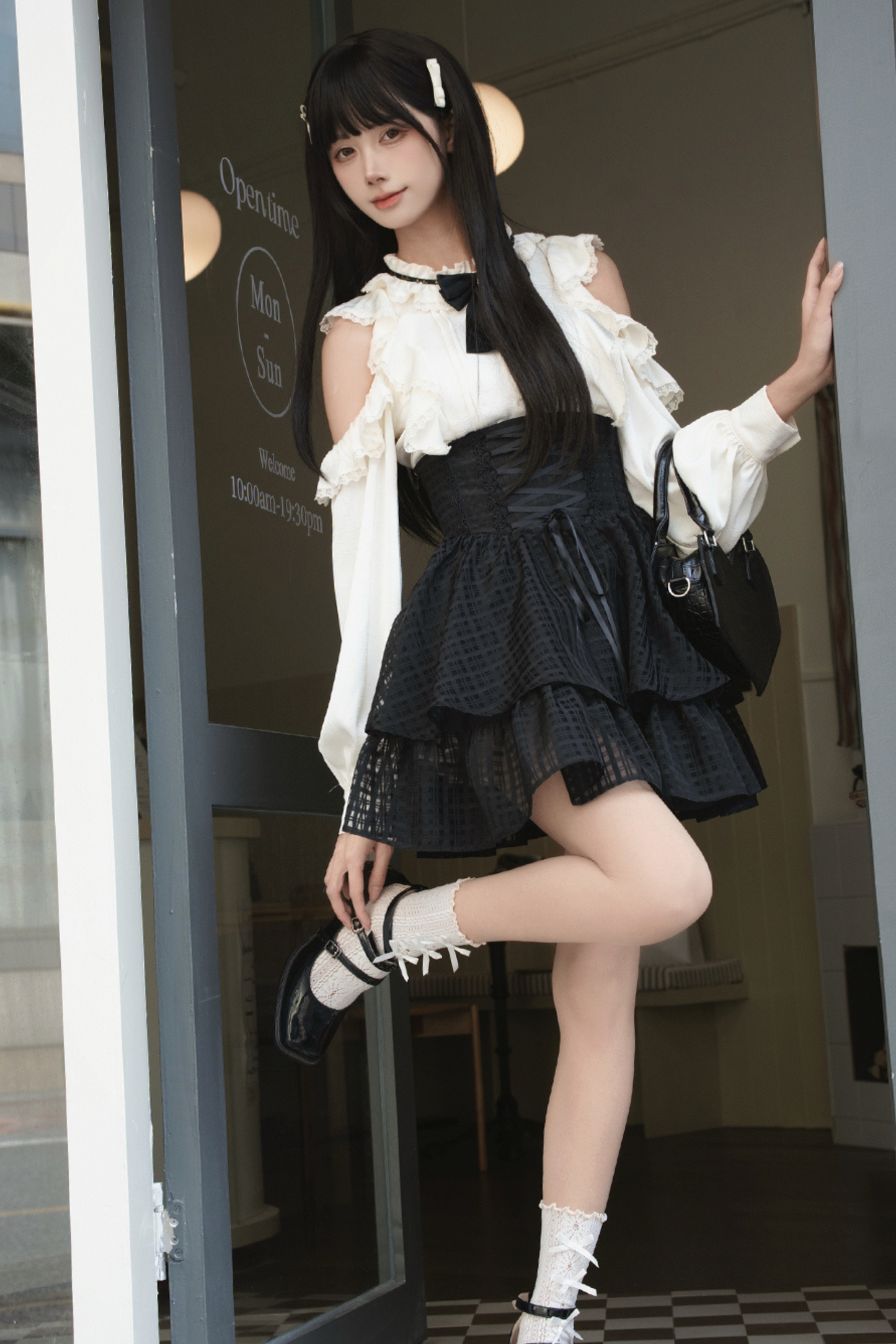 Lace Trim Shirt + Skirt