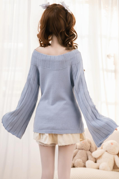 Cable Off-the-shoulder Knit Top