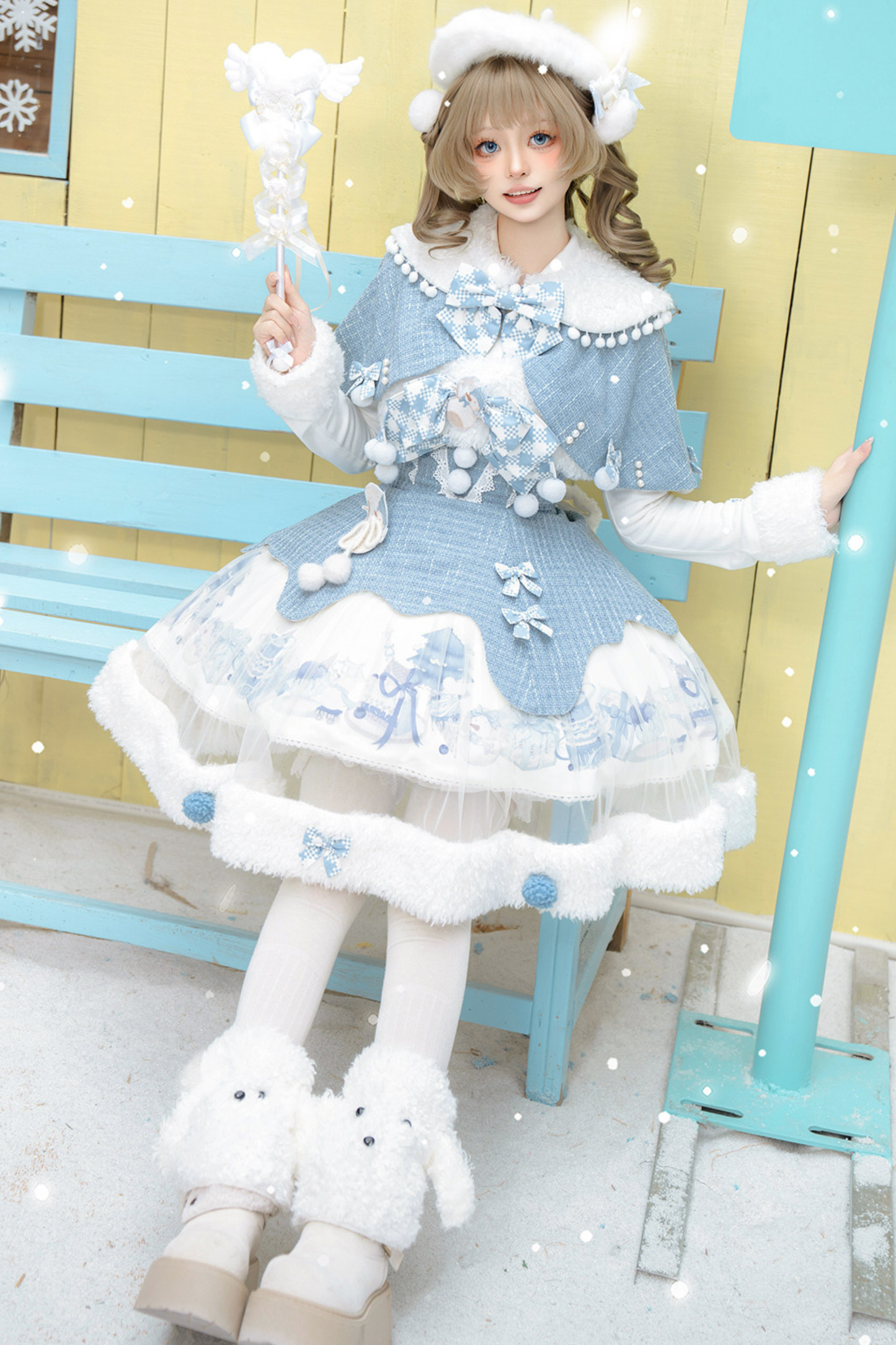 Snow Island Lolita Dress + Top + Shawl