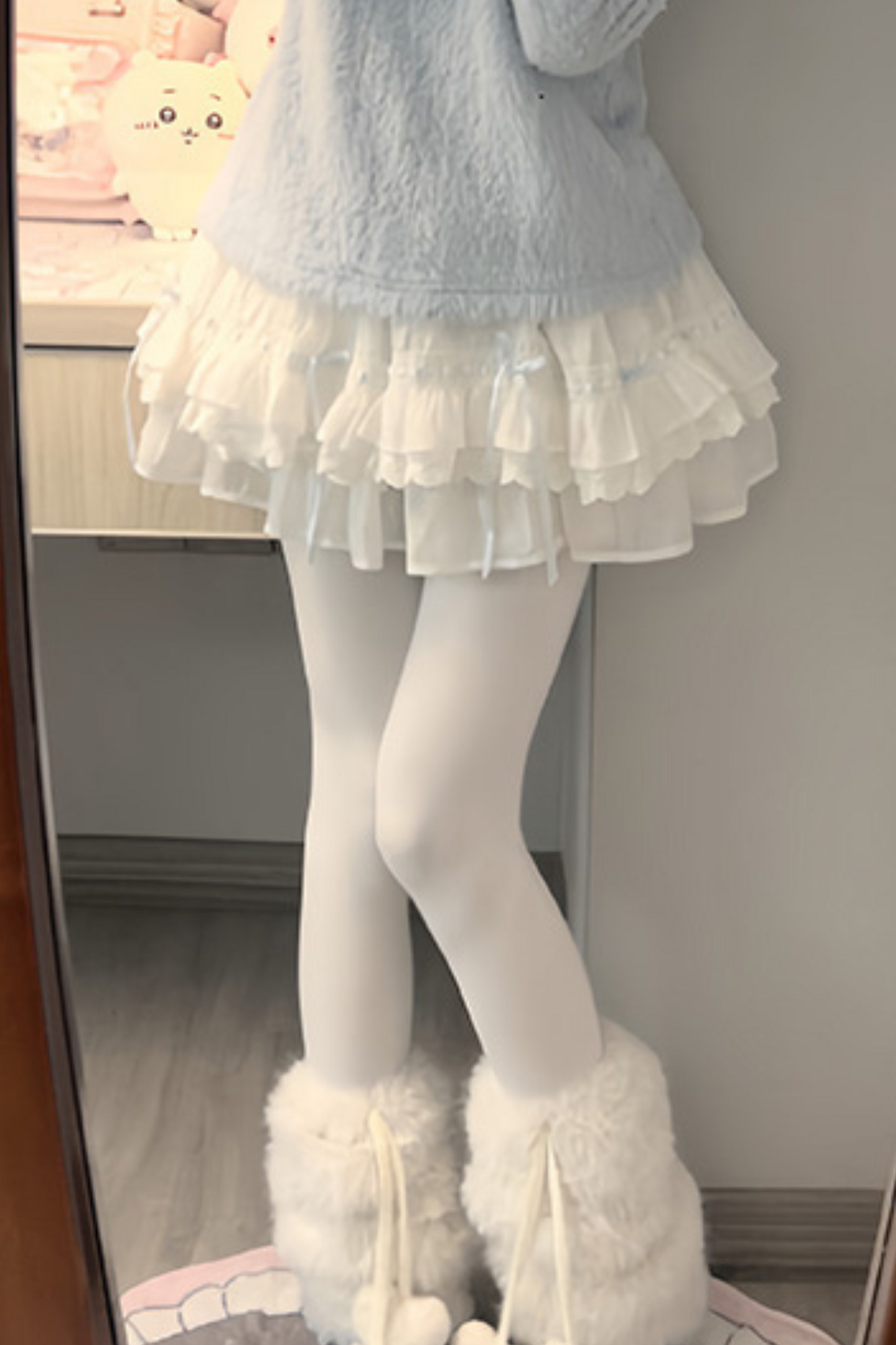 Ice Blue Ruffle Top + Ruffle Skirt