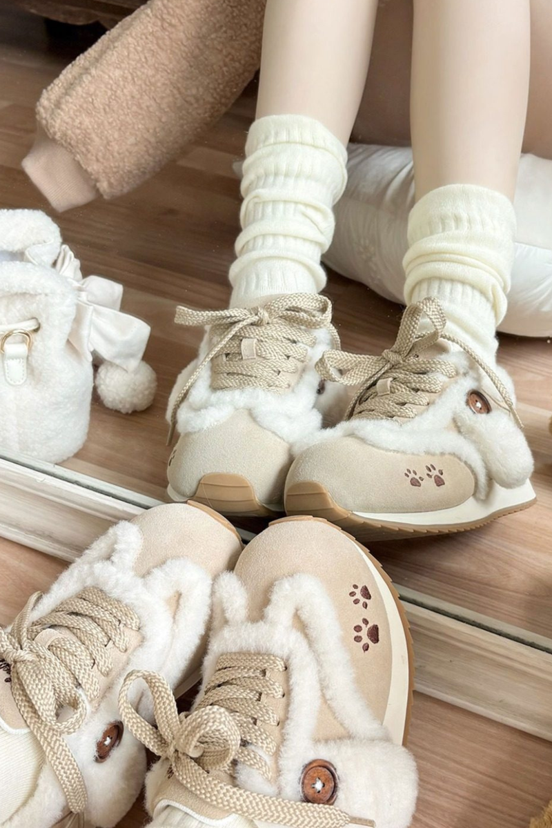 Fur Round Sweet Sneakers