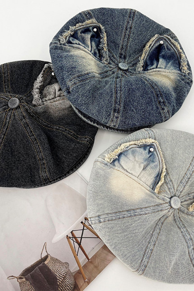 Denim Cat Ear Beret