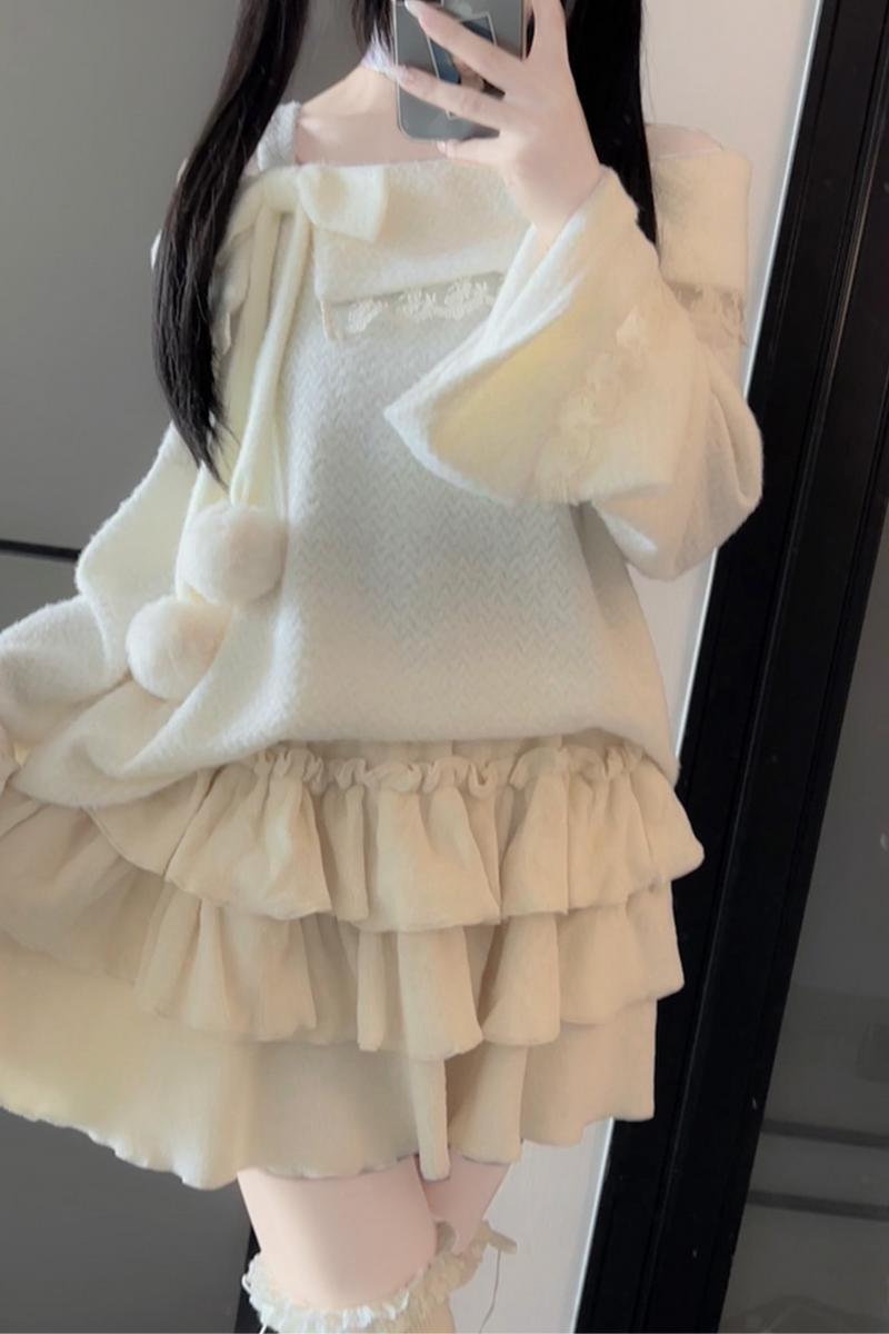 Candy One Shoulder Soft Top + Tiered Skirt