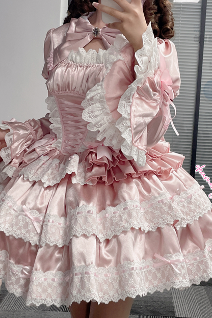 Cream Croissant Old-style Doll Lolita Dress