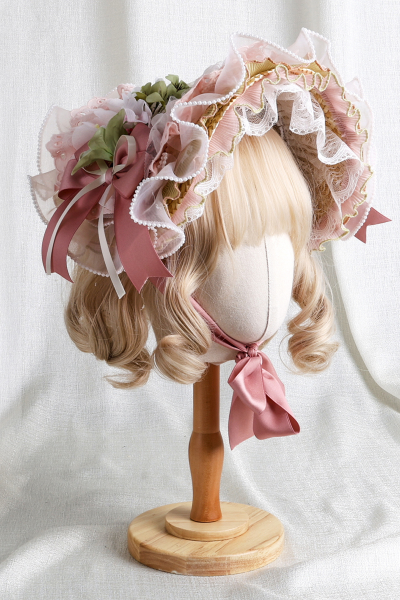 Country Bouquet Lolita Hood + Flat Hat + Clip Hat + Hair Band