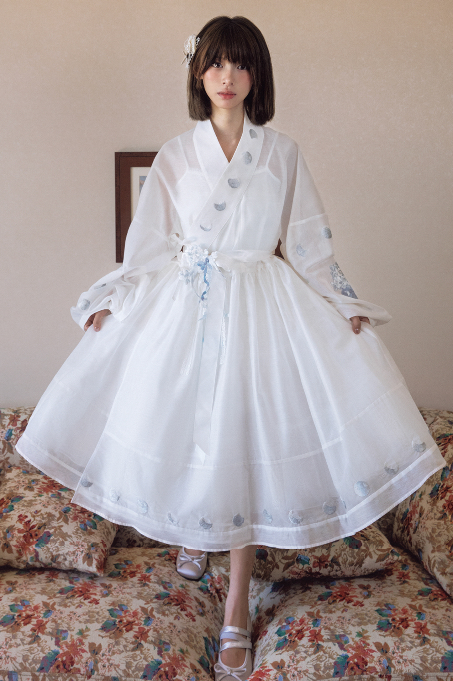 Pure White Chinese Dress + Belt