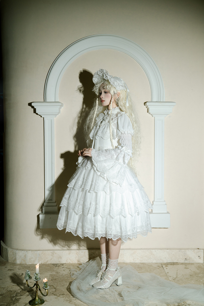 Flower Banquet Princess Sleeve Shirt + Ruffle Lolita Dress