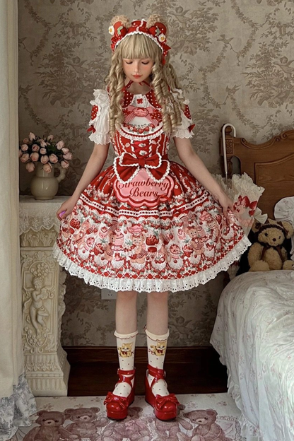 Bear Strawberry Field Lolita Jsk + Shirt