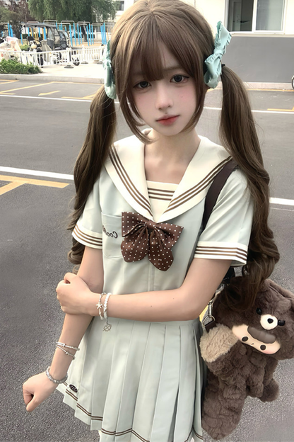 Cookie Wave Sailor Top + Skirt + Ribbon