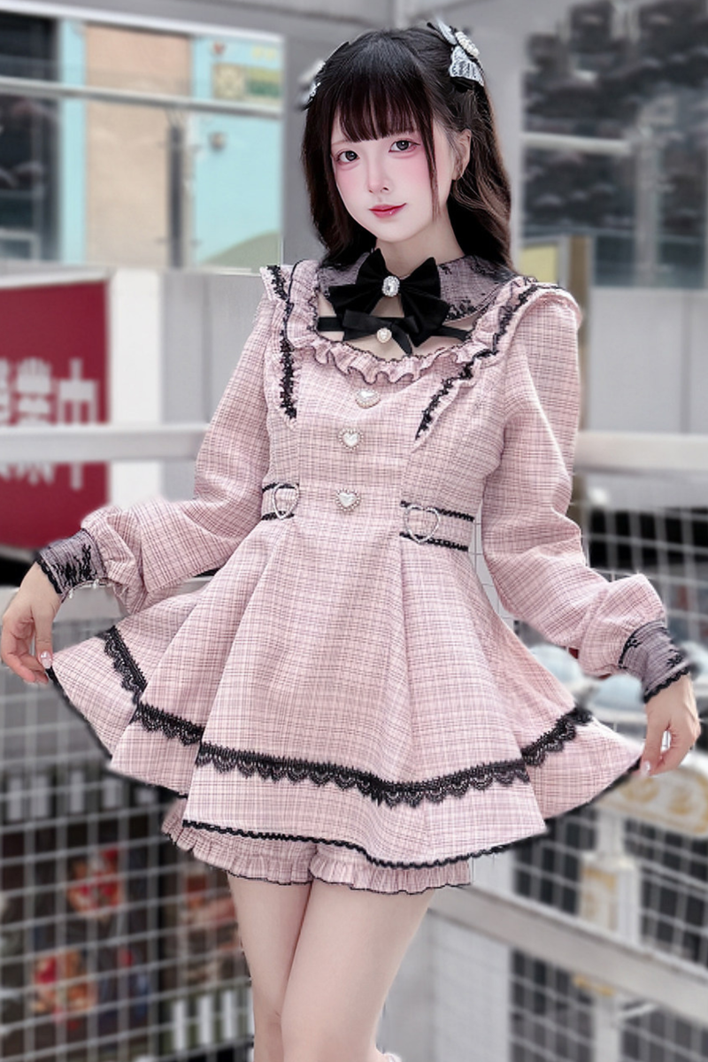 Plaid Dark Jirai Dress + Shorts