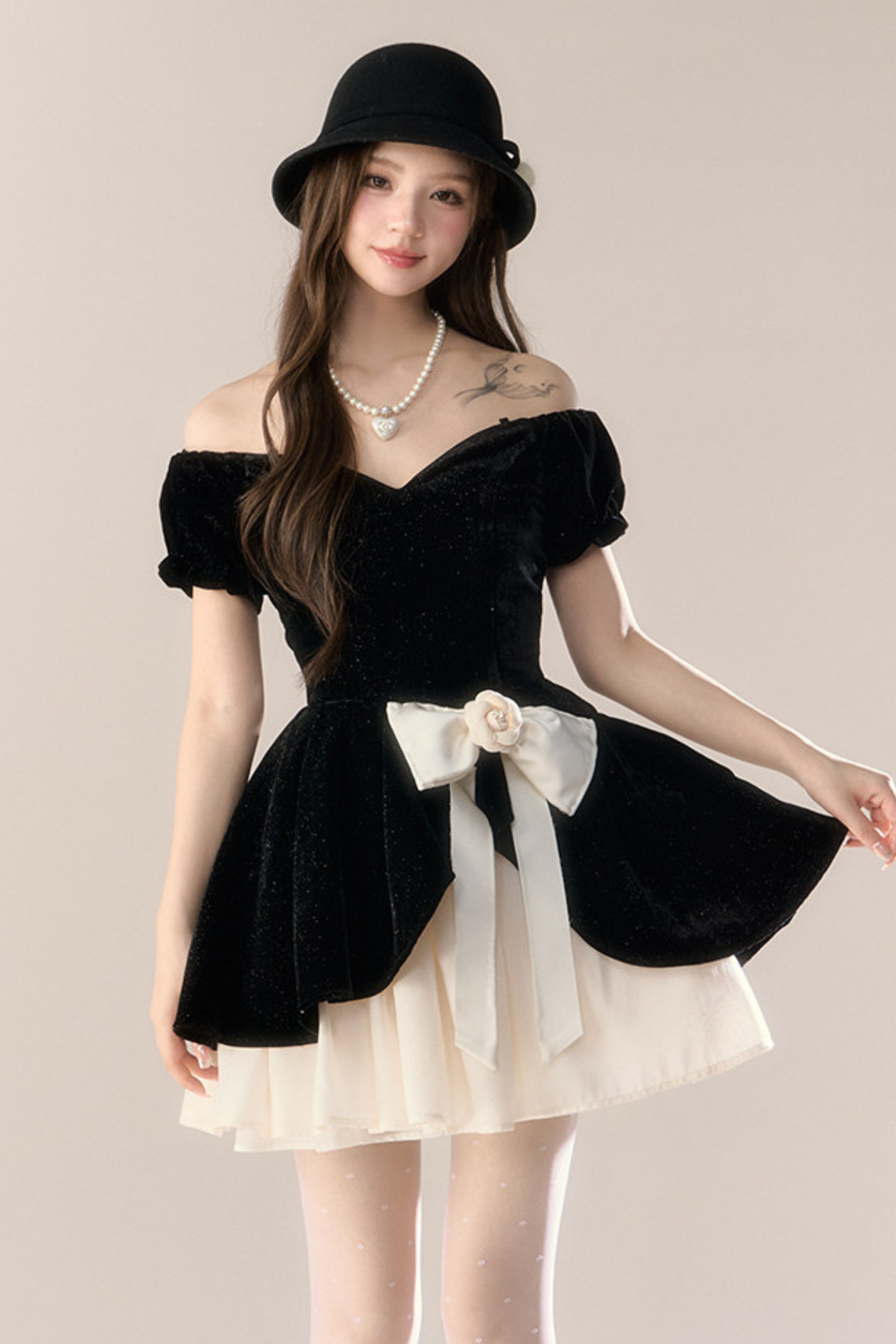 Velvet Girly French Banquet Dress