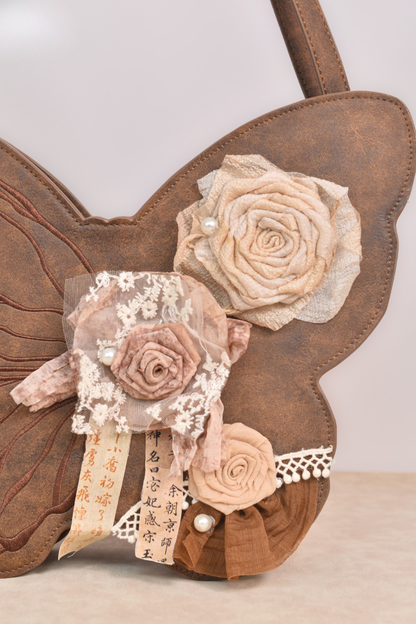 Retro Brown Butterfly One Shoulder Bag