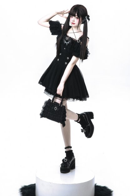 [pre-order] Jirai Off Shoulder Top + Flare Skirt + Ribbon