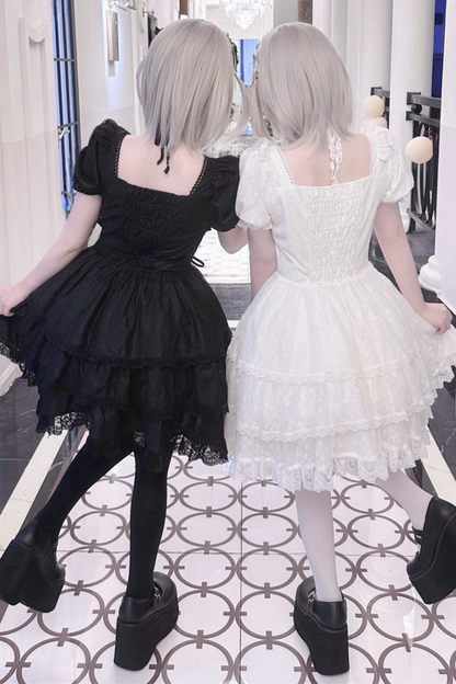 Sweet Girly Lace Ribbon Dress + Clip