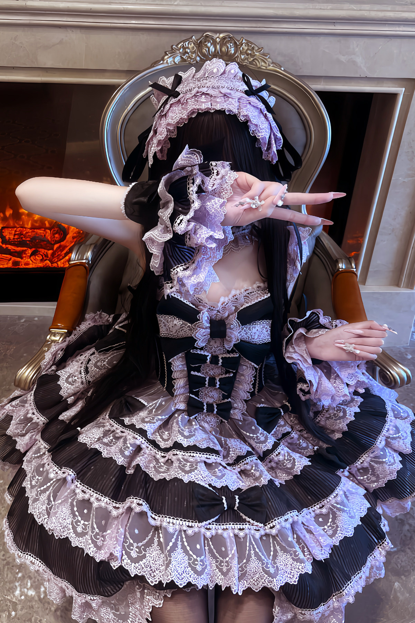 [pre-order] Princess Ballet Tiered Lolita Dress + Headband + Necklace + Sleeves + Tail