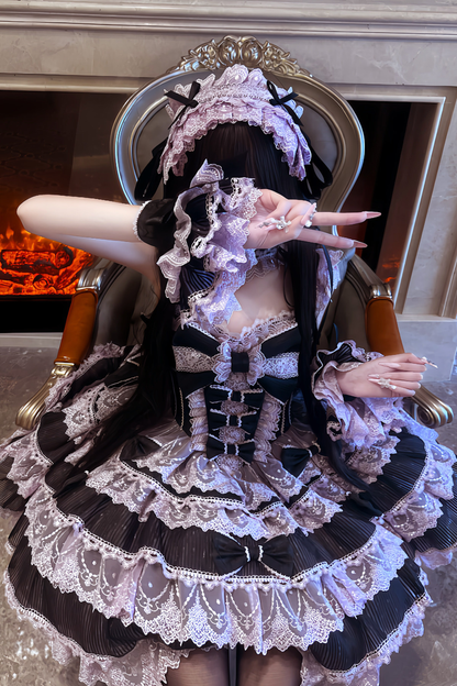 [pre-order] Princess Ballet Tiered Lolita Dress + Headband + Necklace + Sleeves + Tail