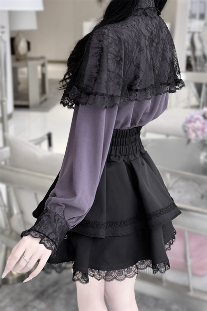 Dark Moon Shadow Cloak Veil Shirt + Skirt