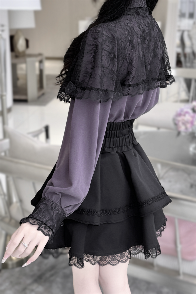 Dark Moon Shadow Cloak Veil Shirt + Skirt