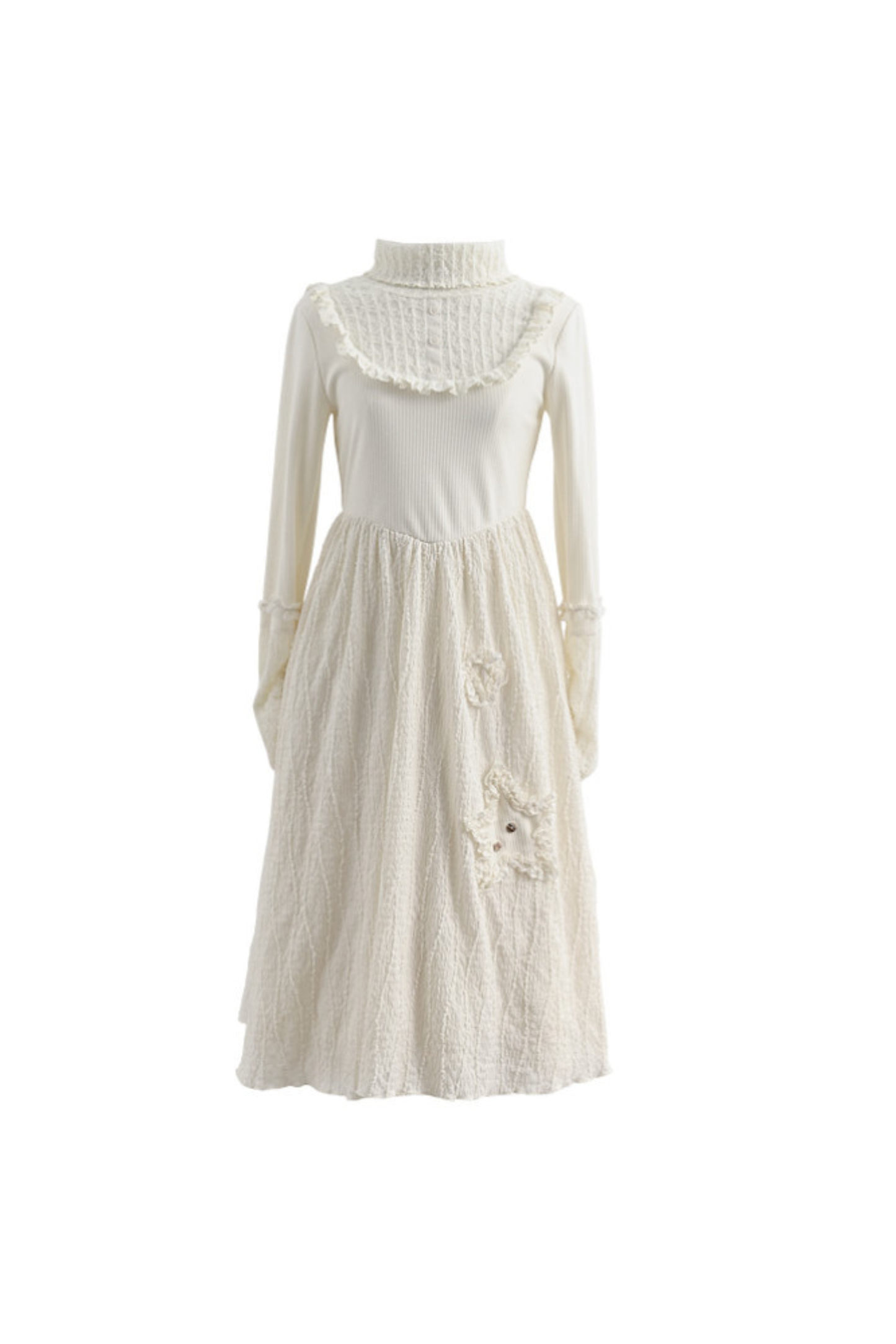 Lace Patchwork a Line Dress