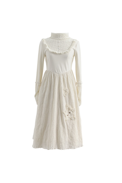 Lace Patchwork a Line Dress