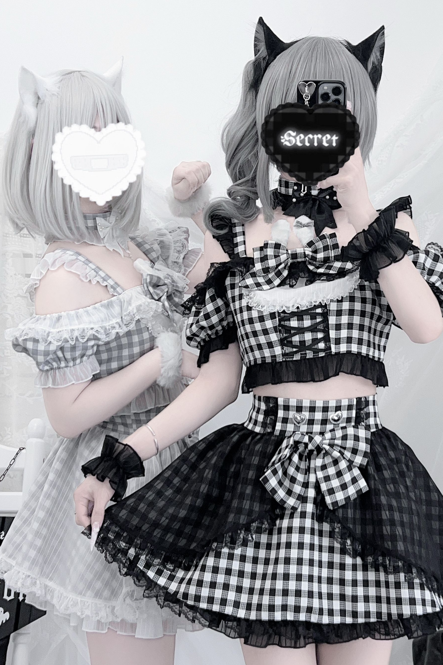 Underground Idol Plaid Matching Set