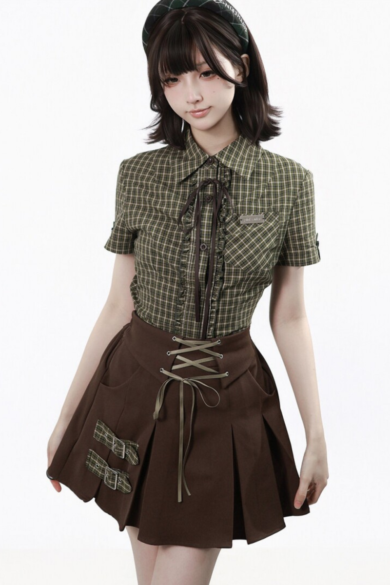 Army Girl Shirt + Vest + Skirt