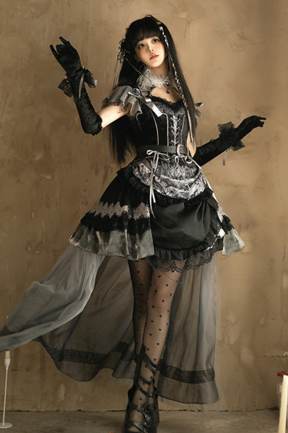 Dark Knight Rose Gothic Dark Cross Crachely Love Lolita Dress