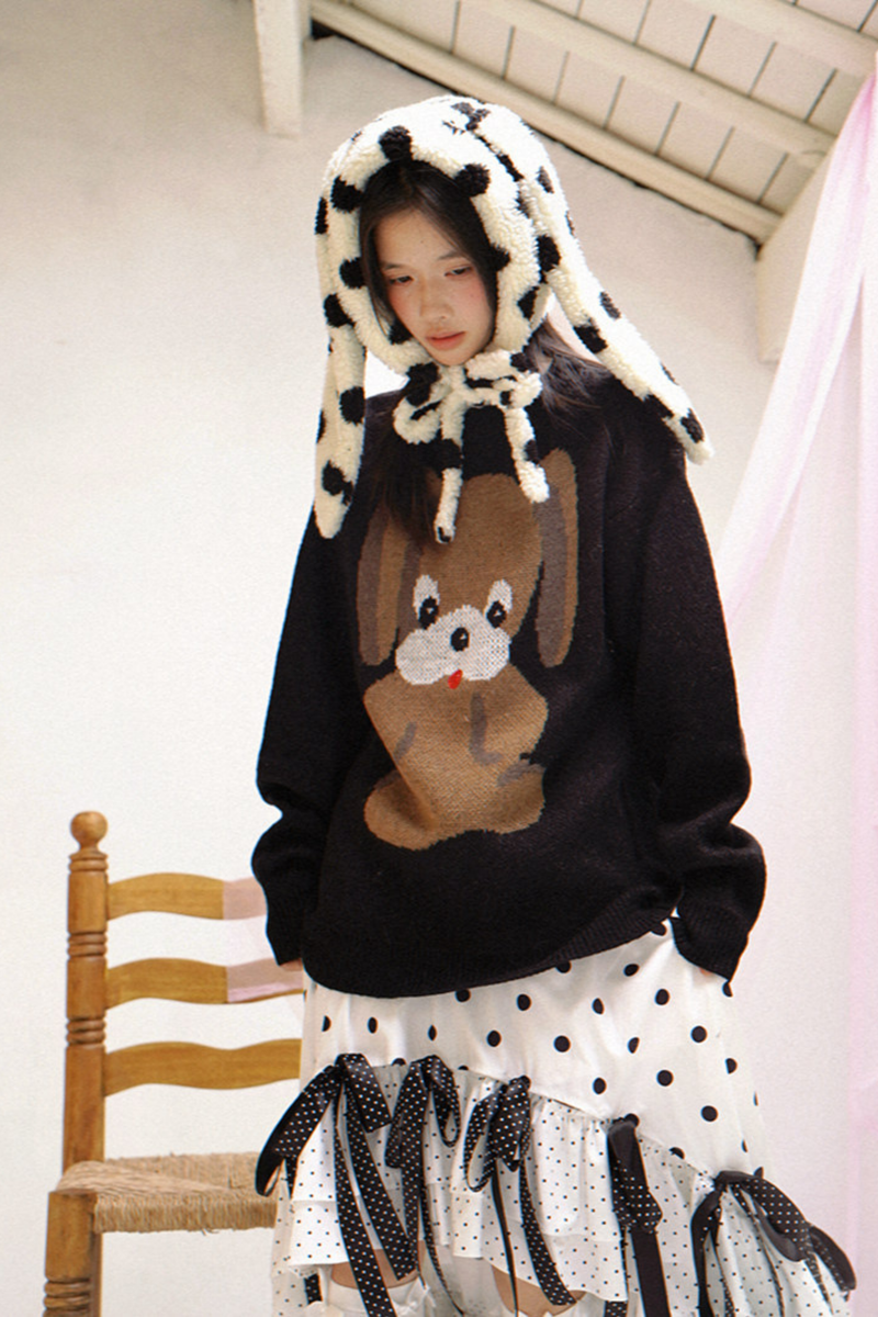 Polka Dot Lamb Wool Hat