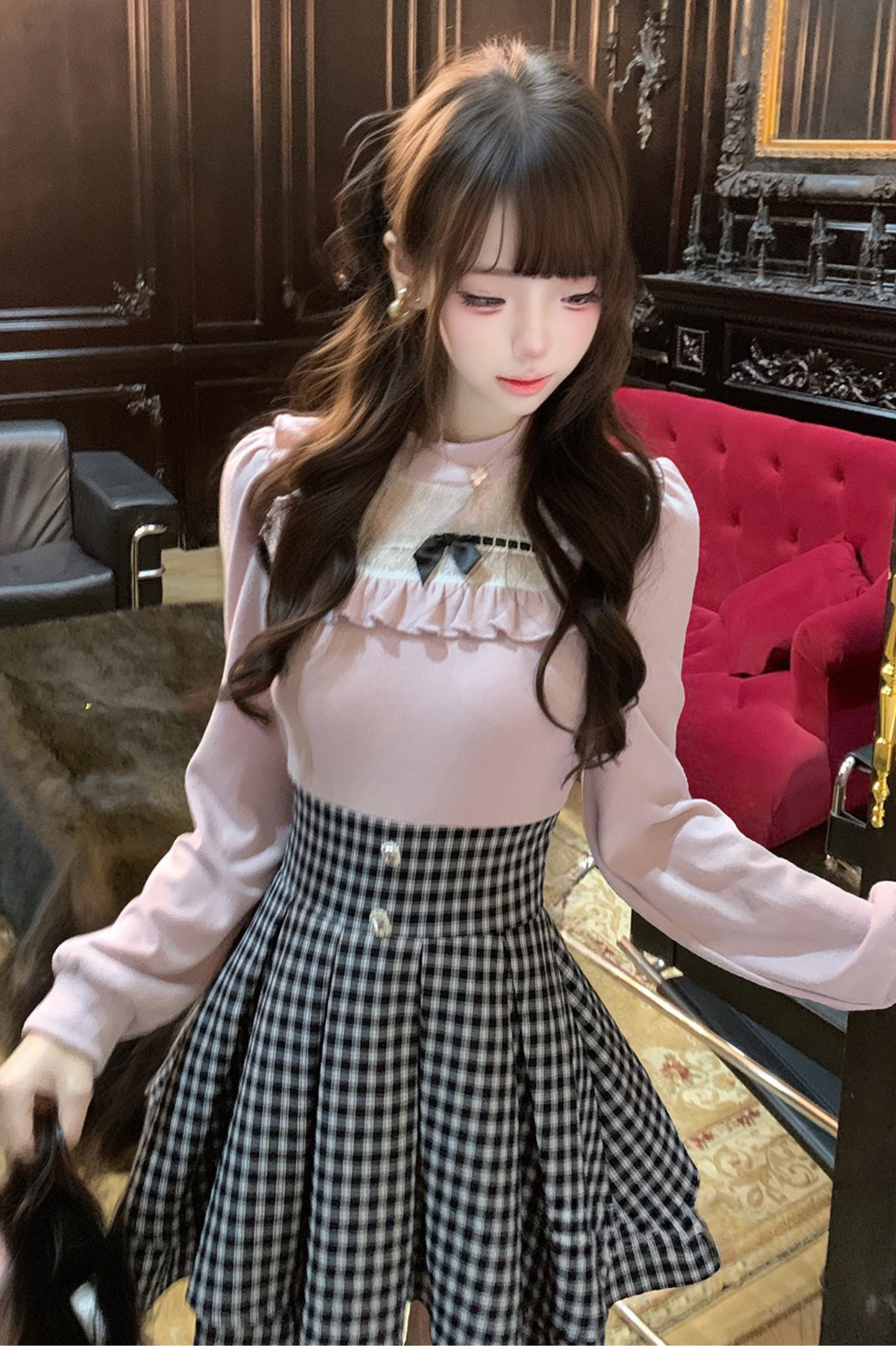 Sweet Graphic Plaid Dress