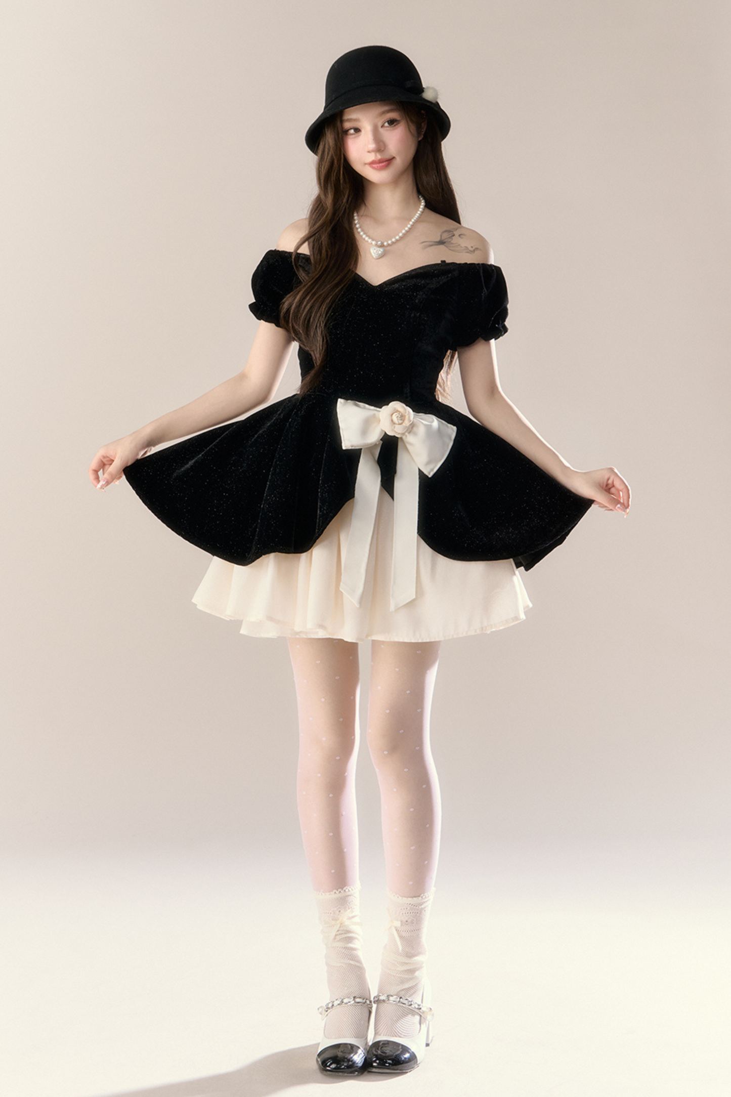Velvet French Black Dress