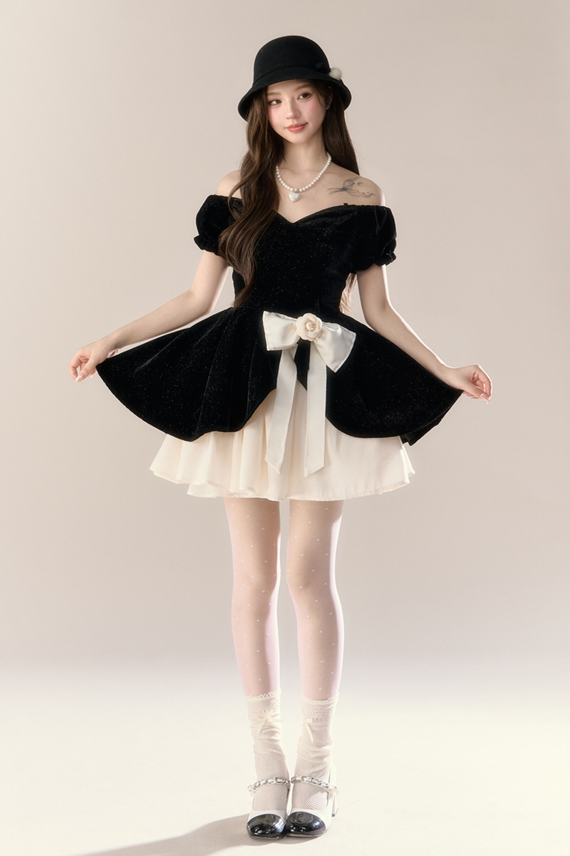 Velvet French Black Dress