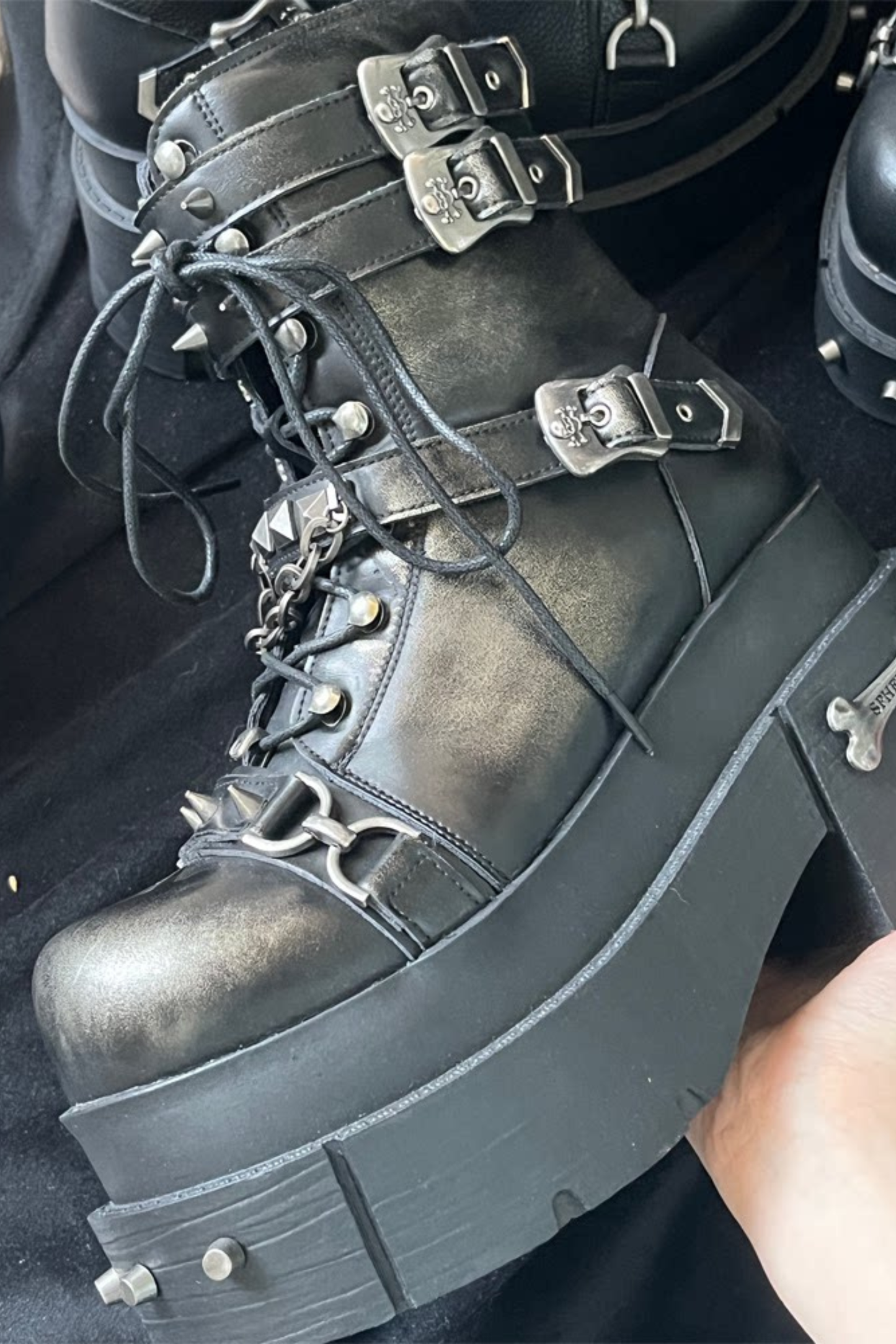 Leather Punk Platform Boots