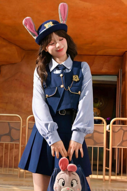 Bunny Police Shirt + Skirt + Vest
