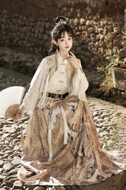 Retro China Blouse + Long Skirt