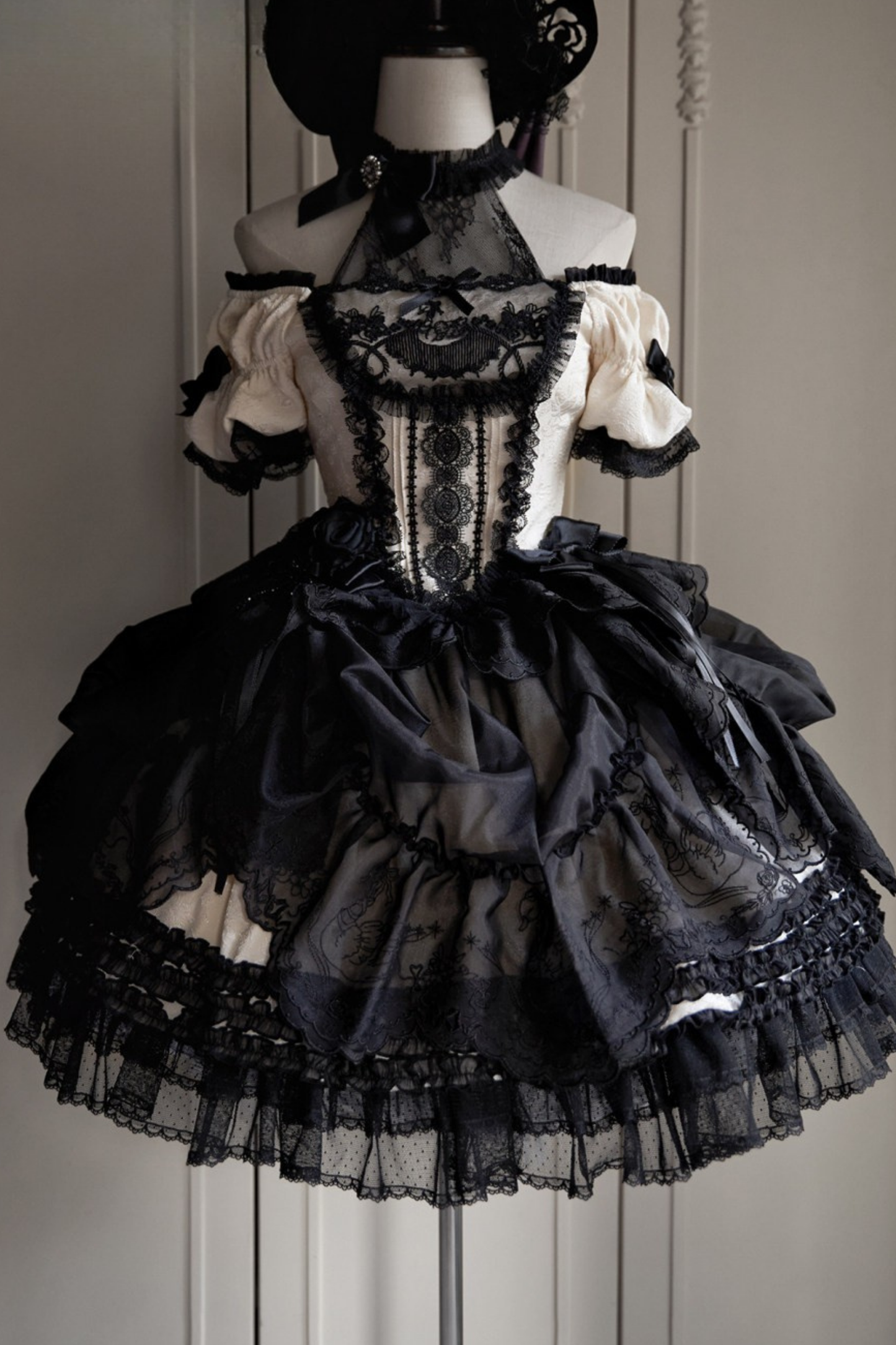 Moon River Lolita Puff Sleeve Top + Vest + Skirt