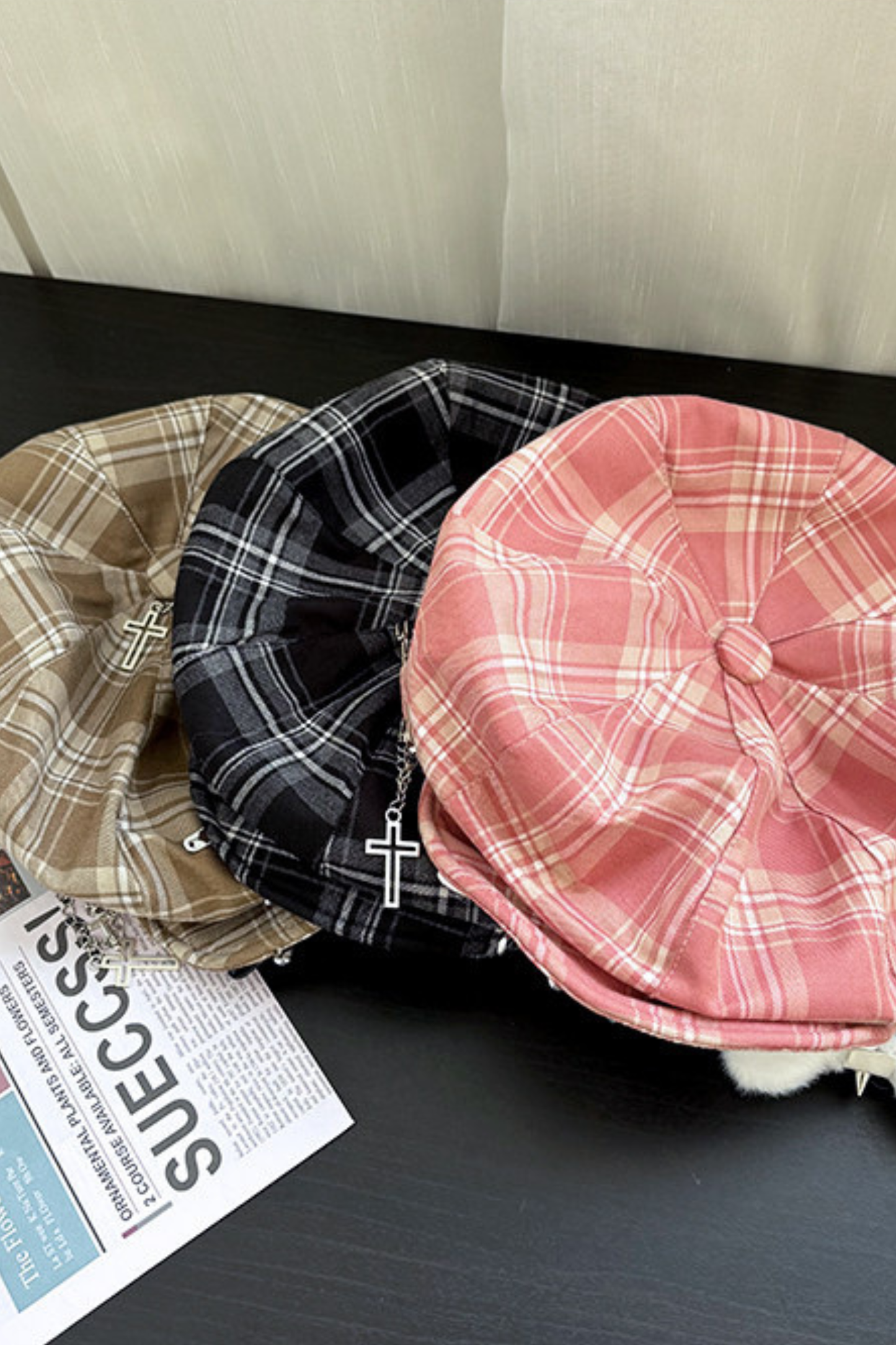 Studded Plaid Subculture Hat
