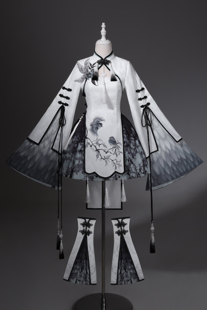 Chinese-style Top + Skirt + Camisole Dress + Leg Warmers