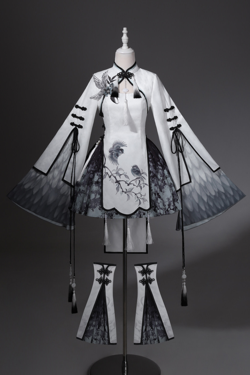 Chinese-style Top + Skirt + Camisole Dress + Leg Warmers
