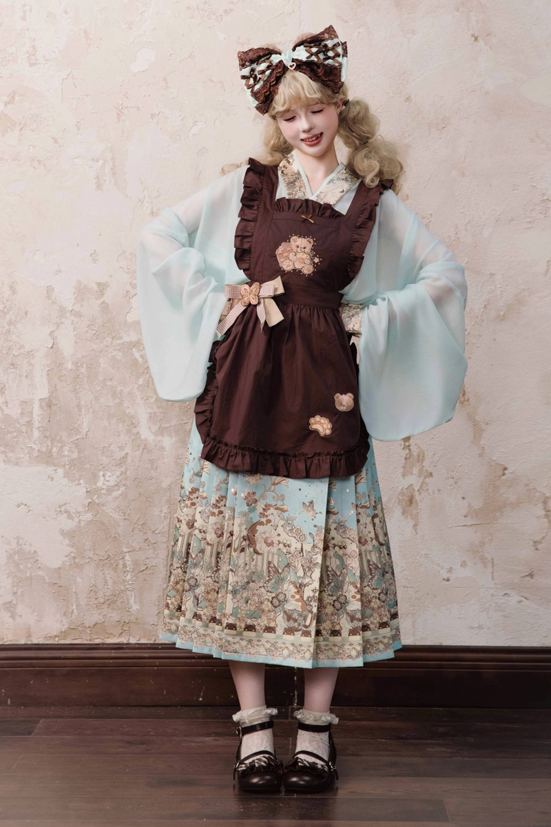 Little Bear Dessert House Dress + Skirt + Apron + Brooch + Overskirt