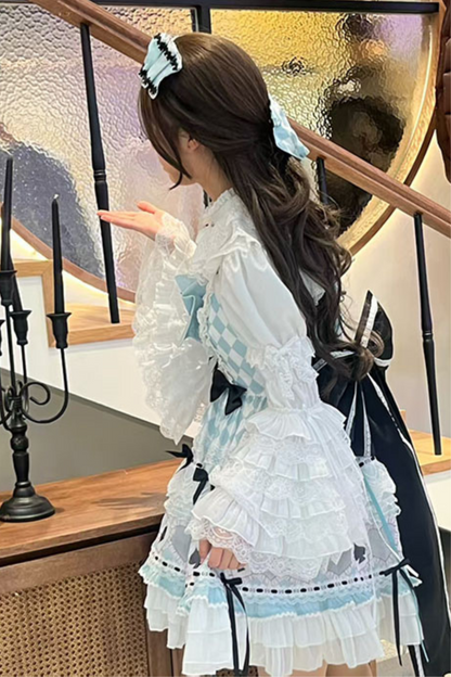 [pre-order] Mint Sweet Suspender Dress + Headband + Big Ribbon