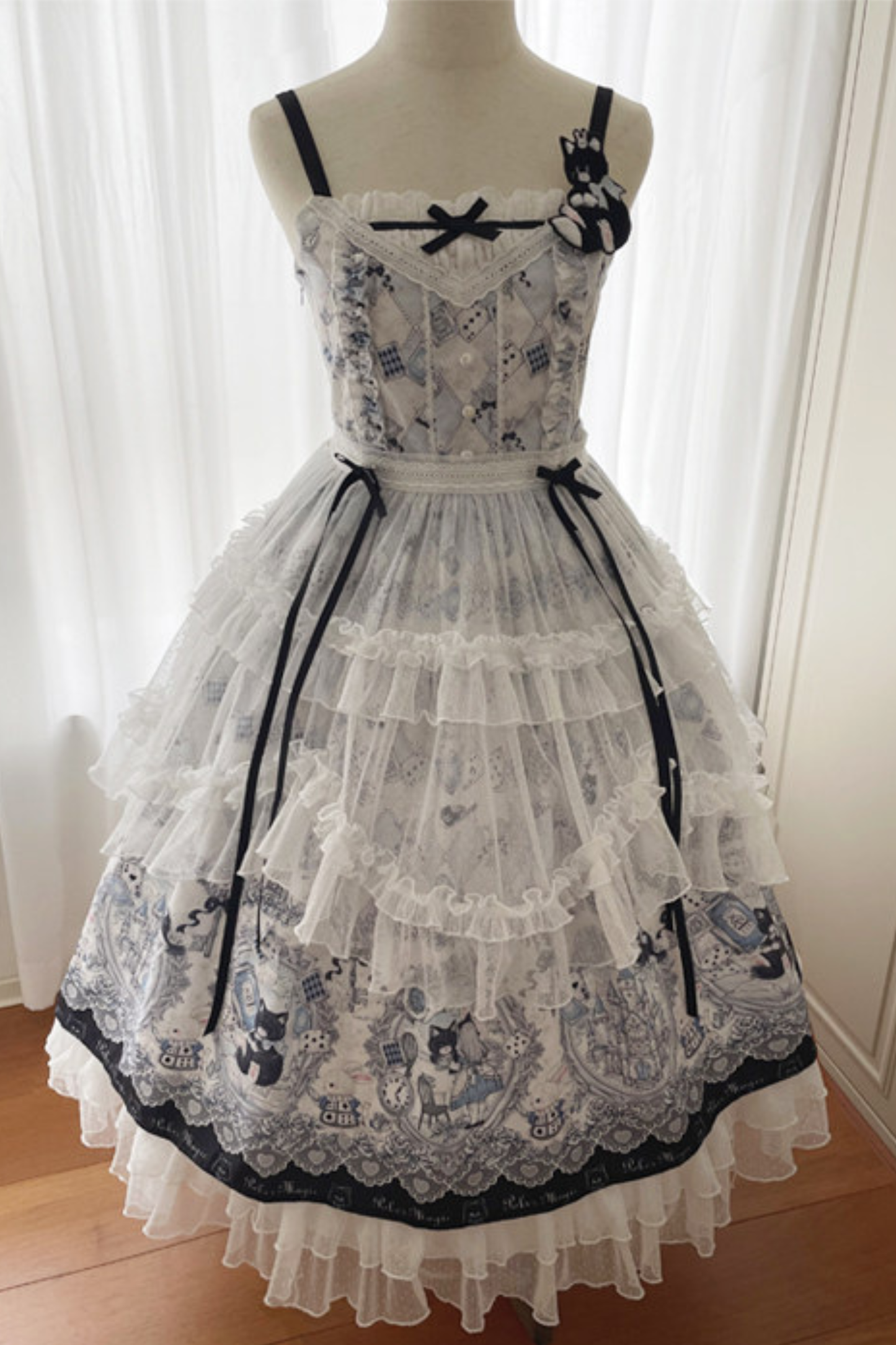 Rabbit Hole Alice Lolita Dress + Jsk + Cat Ear Headband + Headband + Hat + Clip + Bonnet