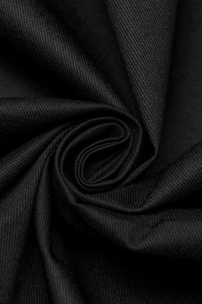 Black Lapel Collar Short Sleeves Mesh Stitching Punk Blouse