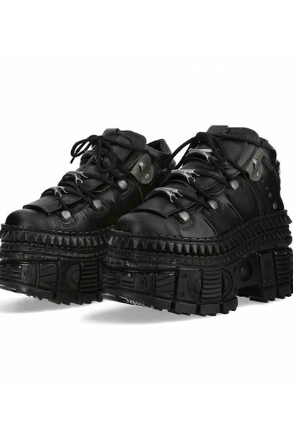 Mode Black Punk Studded Shoes