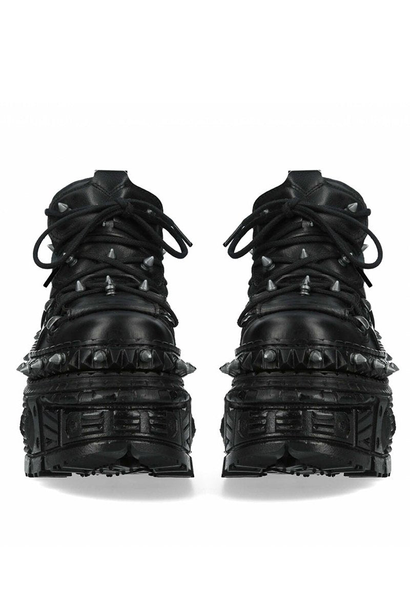 Mode Black Punk Studded Shoes