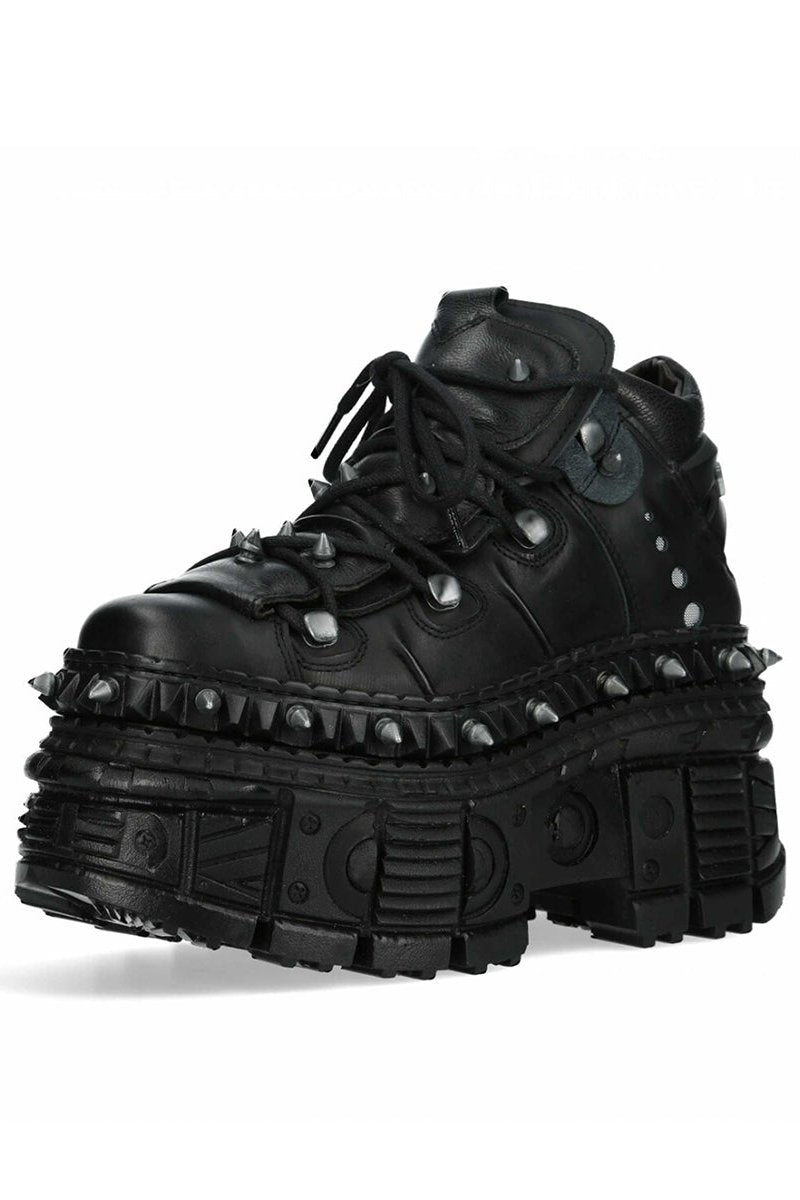 Mode Black Punk Studded Shoes