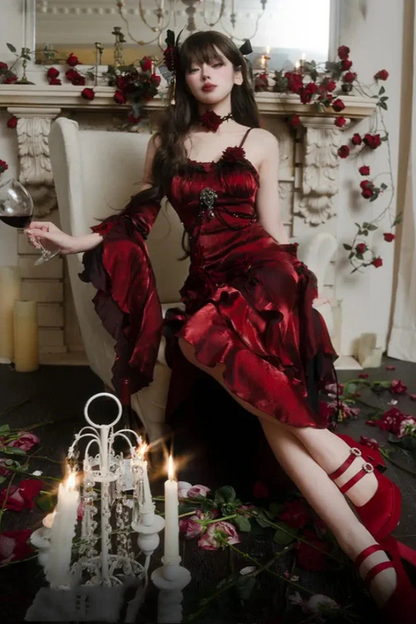 [pre-order] Amour Rose Burgundy Wizard of Oz Selena Purple Mermaid Dress Set