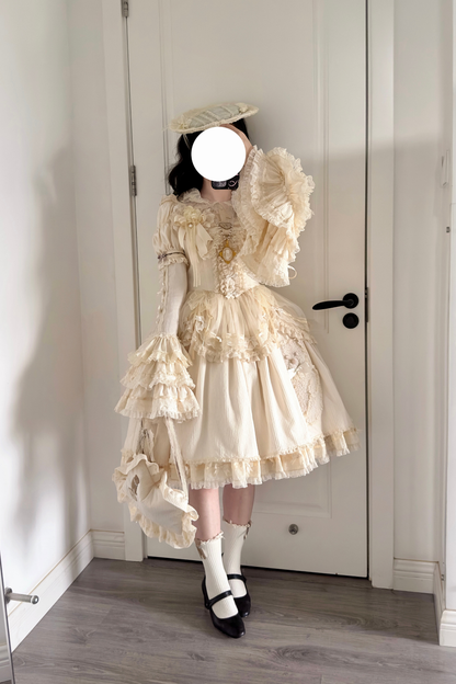 Briana Bear Print Dream Doll Lolita Dress + Jsk + Skirt + Shirt + Petticoat