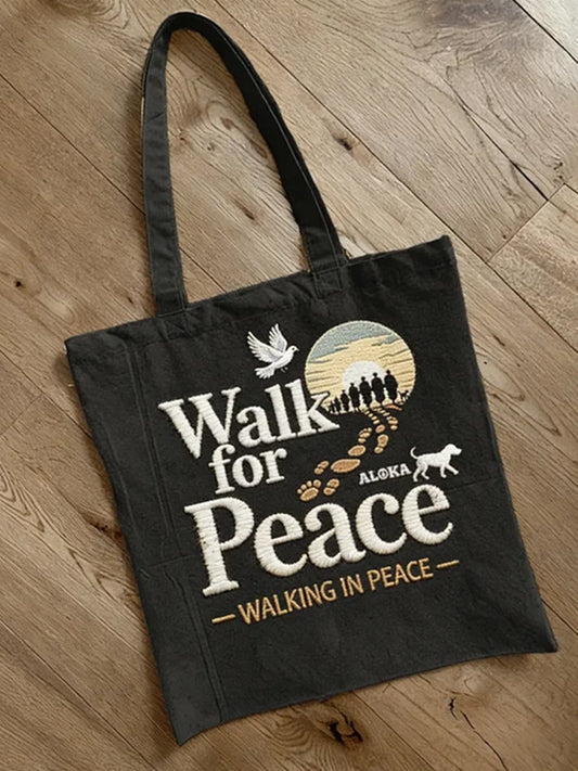 Comstylish Retro Walk For Peace Art Ecofriendly Tote Bag