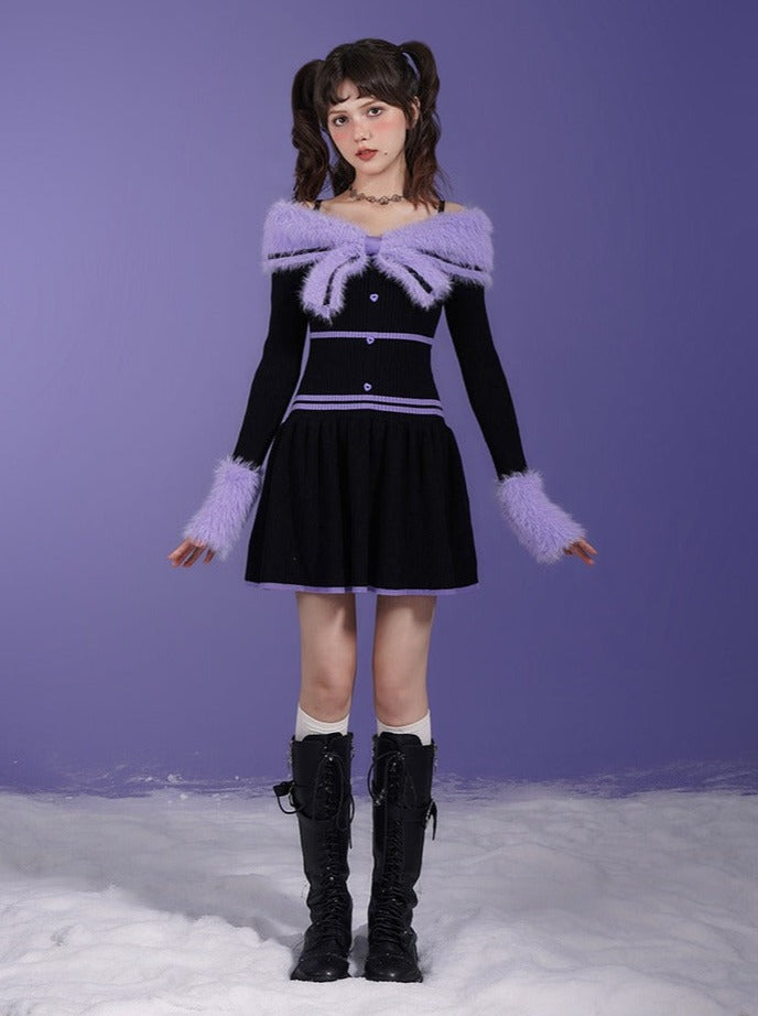 Girl Fighting Spirit Dark Fur Dress